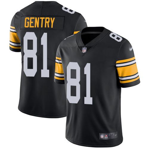 Men Pittsburgh Steelers Football 81 Limited Black Zach Gentry Alternate Vapor Untouchable Nike NFL Jersey